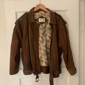 VINTAGE 100% LEATHER PARIS SPORT CLUB JACKET